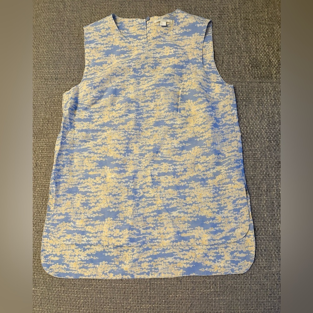 COS Yellow and Blue Linen Blend Sleeveless Top – Size 4